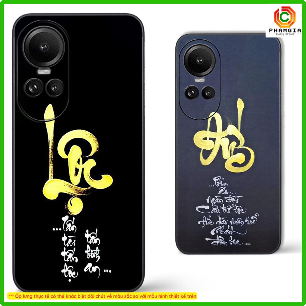 Ốp lưng tráng gương OPPO Reno 10 5G / Oppo Reno 10 Pro 5G  in hình thư pháp nhiều mẫu thiết kế mới sắc nét