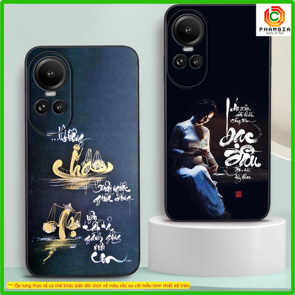 Ốp lưng tráng gương OPPO Reno 10 5G / Oppo Reno 10 Pro 5G  in hình thư pháp nhiều mẫu thiết kế mới sắc nét