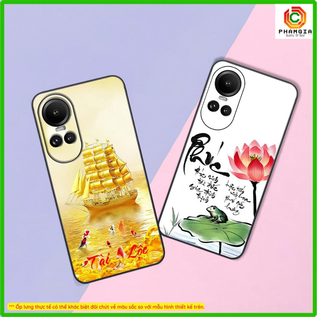 Ốp lưng tráng gương OPPO Reno 10 5G / Oppo Reno 10 Pro 5G  in hình thư pháp nhiều mẫu thiết kế mới sắc nét