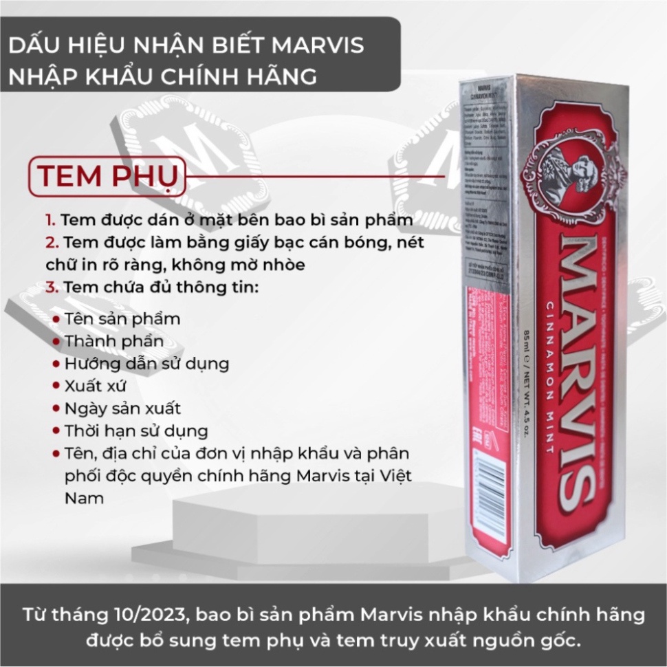 Kem đánh răng Marvis Toothpaste 85ml-75ml nhiều mùi hương 1 1 1