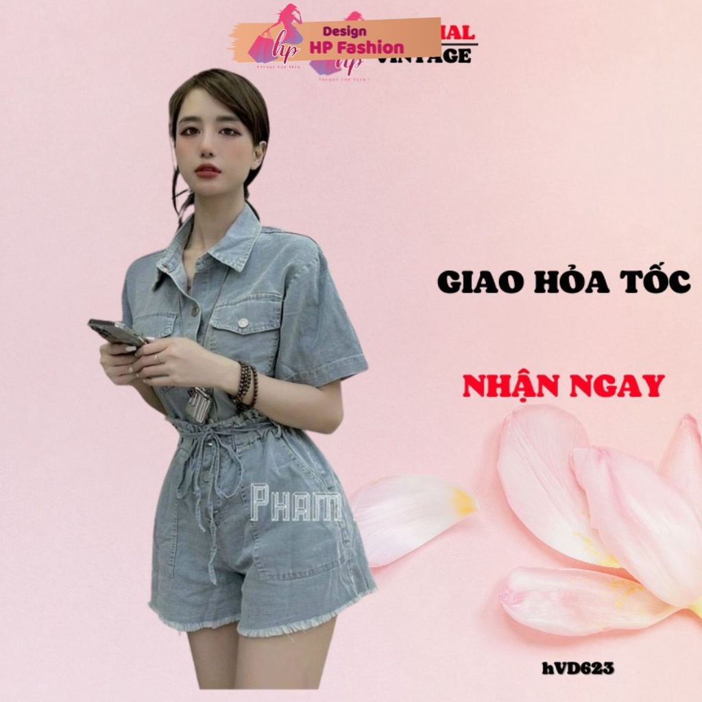 Set đồ nữ áo jean dài kèm quần đùi kiểu hàn quốc tôn dáng VD623