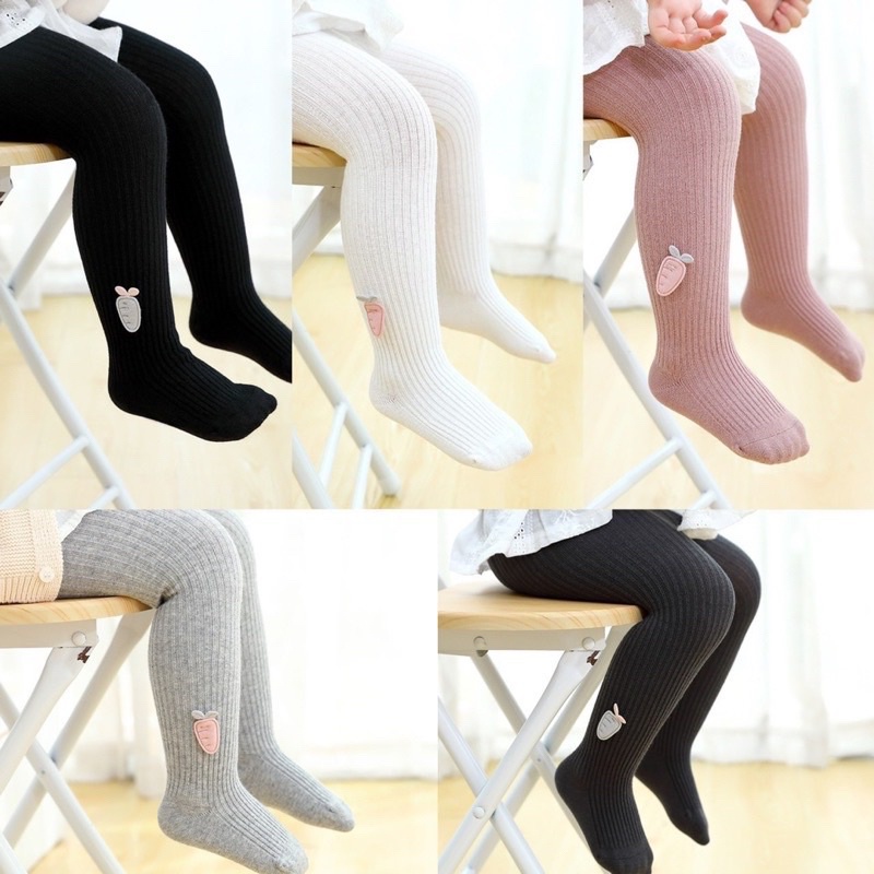 Quần tất gân tăm có bàn cho bé gái mặc thu đông, quần legging mặc cùng váy cho bé gái