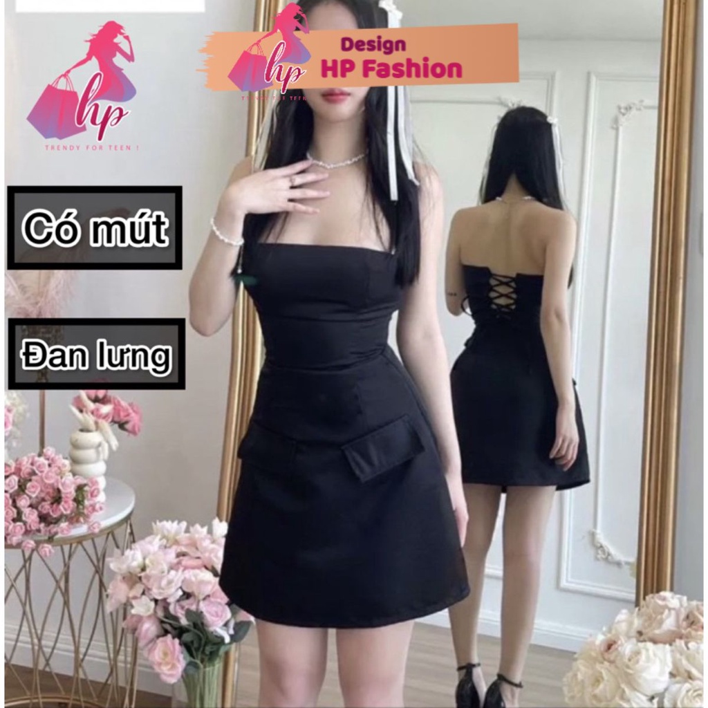 Đầm cúp ngực ống đan dây hở lưng, váy body nữ có mút đi tiệc G247