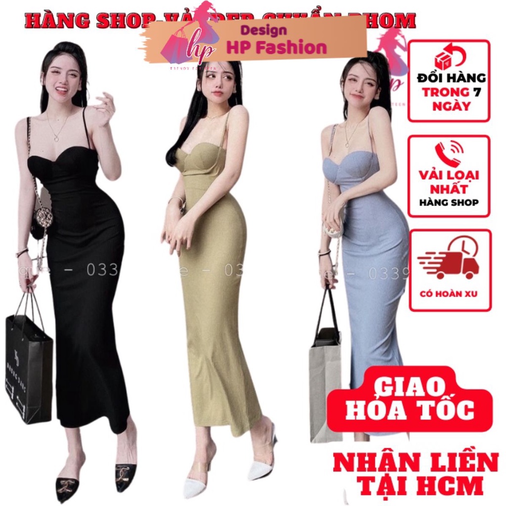 Váy đầm hai dây maxi nữ cúp ngực không mút body sang chảnh  dự tiệc sang chảnh hàn phong cách hàn quốc VD190