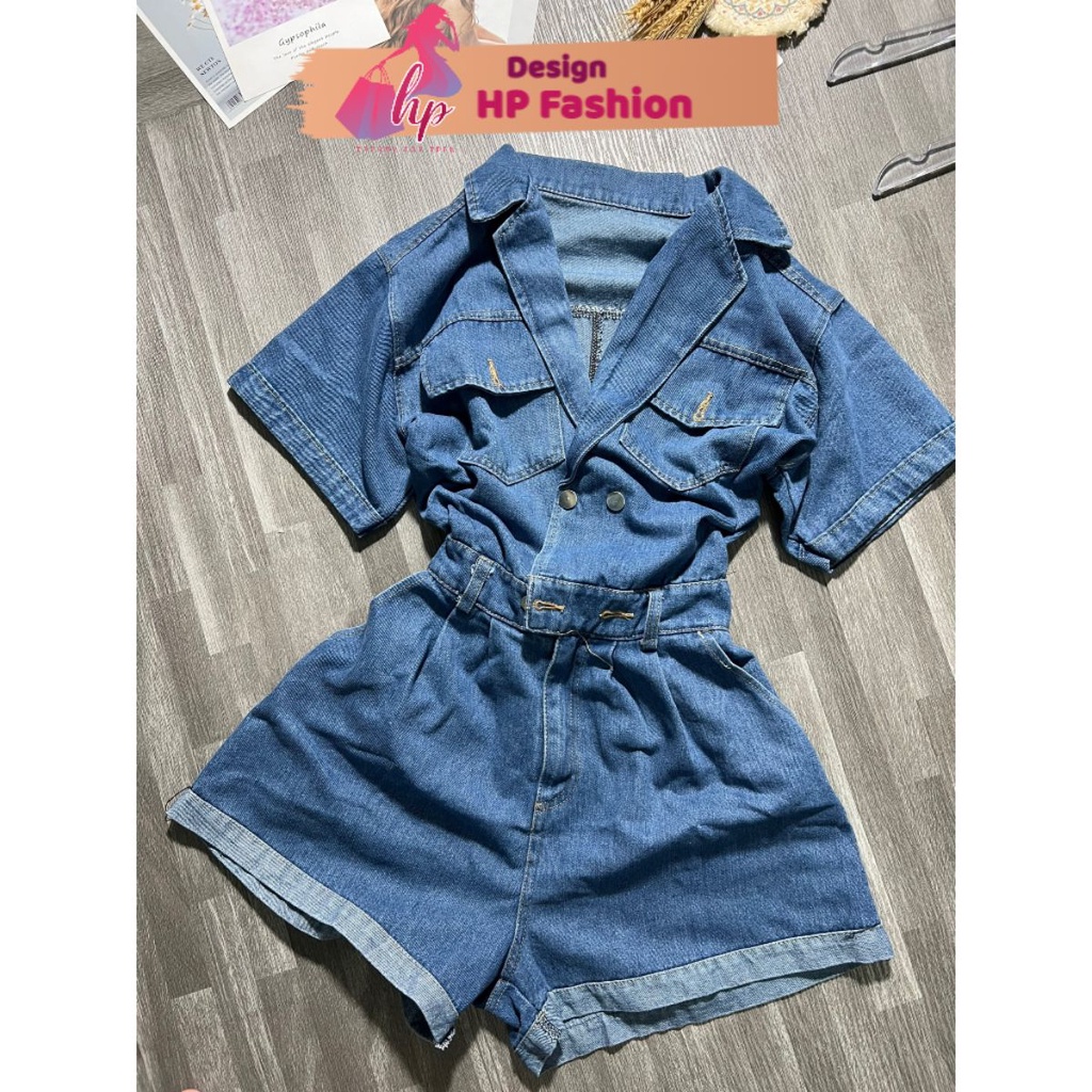 jumpsuit đùi cổ sơ mi nữ, áo liền quần body sang chảnh tôn dáng hàn quốc- G100