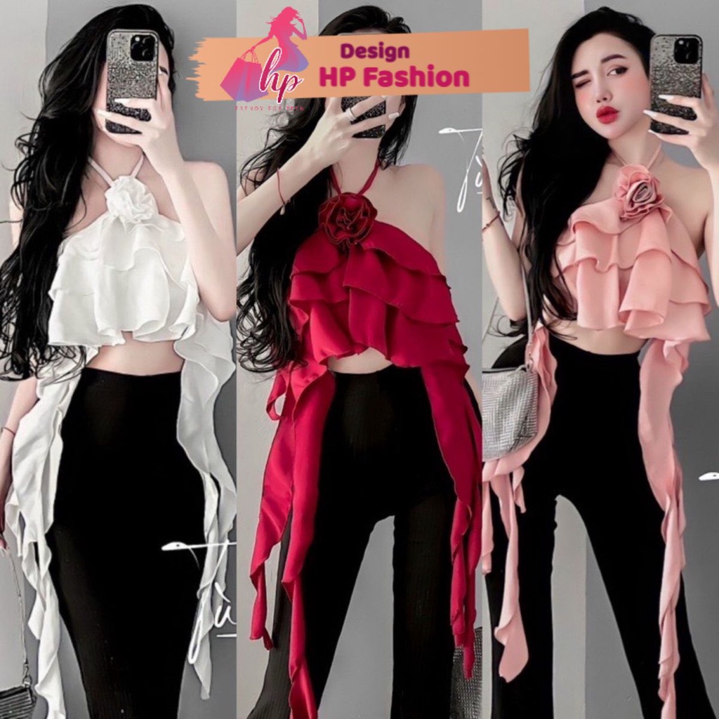 Áo yếm tua rua, áo nữ croptop VD932