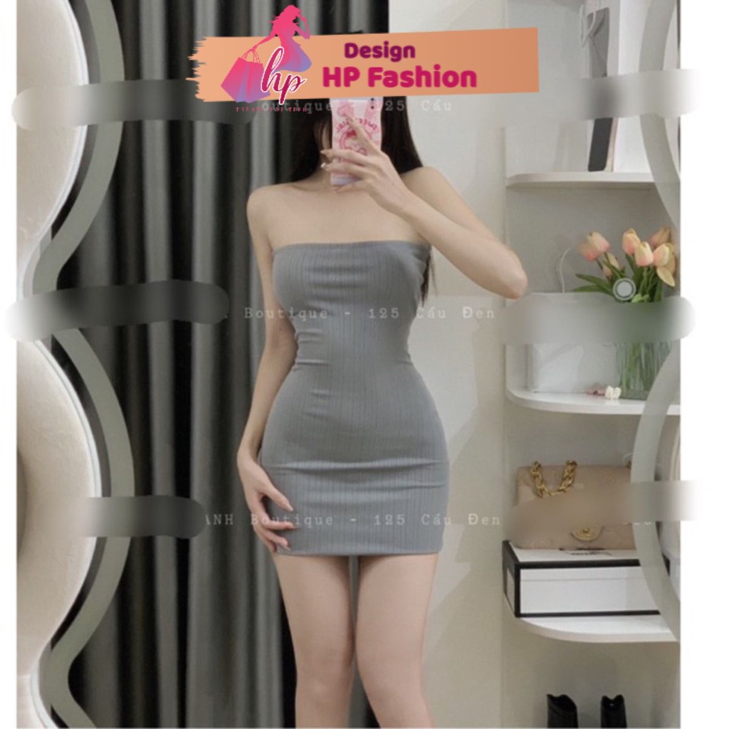 Đầm cúp ngực ống ôm body, váy nữ dáng ngắn màu đen trắng xanh thun co giãn tôn dáng G491