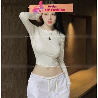Áo thun body tay dài, áo nữ dài tay thun mát thêu mặc thu đông G408