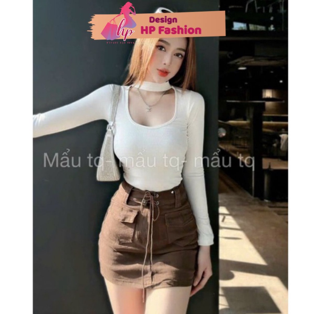 Áo thun tay dài cổ U, áo nữ body thun mát tôn dáng G409