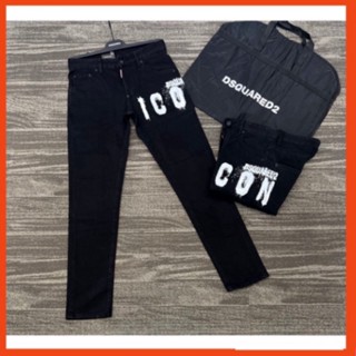 Quần Jean Nam DSQ2 Icon Đen Trơn Vẩy Sơn .Quần Bò Xanh DSQ IION Phối Vảy sơn màu 2023