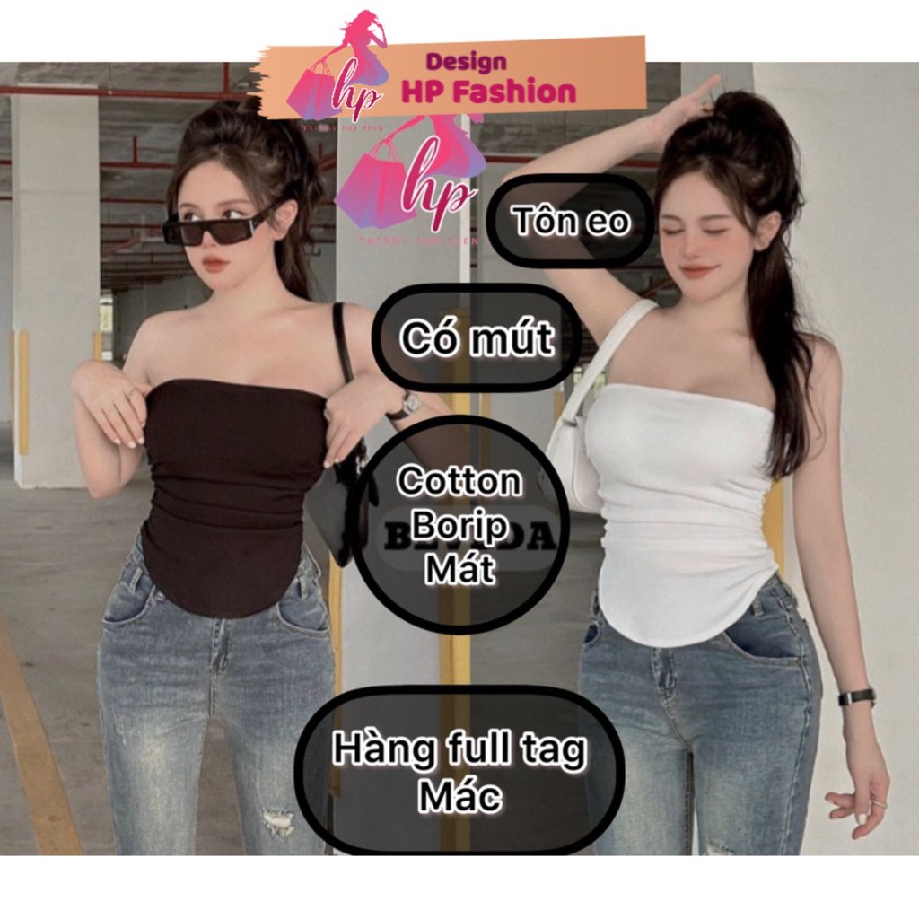 Áo ống quây nhún 2 bên có mút, áo ống body tà bầu hàn quốc G112