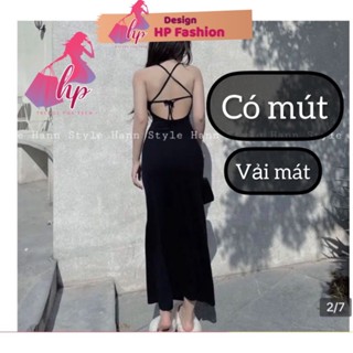 Đầm hở lưng body dáng dài đan dây, váy nữ có mút dự tiệc mặc hè mát G224
