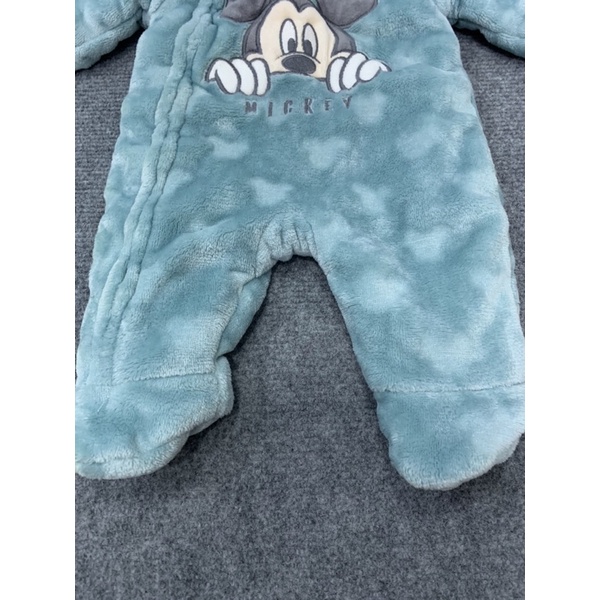 Body lông thỏ có mũ thêu chuột Mic.ky cực kỳ dầy dặn và ấm áp cho bé