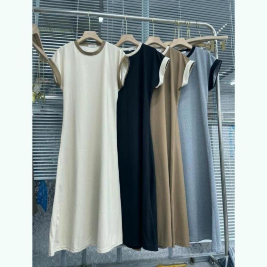 Váy xuông dáng dài xòe nhẹ chất bozip dày dặn thời trang phối viền VAY8