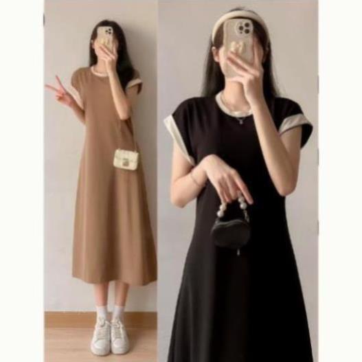 Váy xuông dáng dài xòe nhẹ chất bozip dày dặn thời trang phối viền VAY8