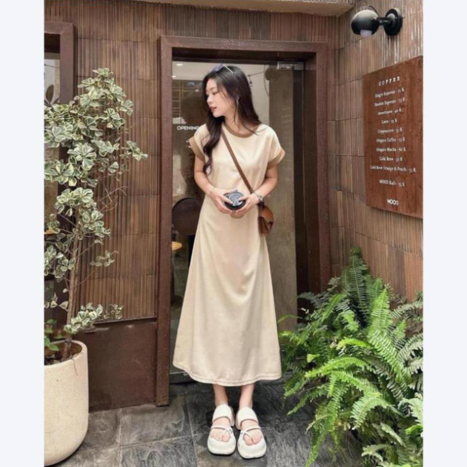 Váy xuông dáng dài xòe nhẹ chất bozip dày dặn thời trang phối viền VAY8