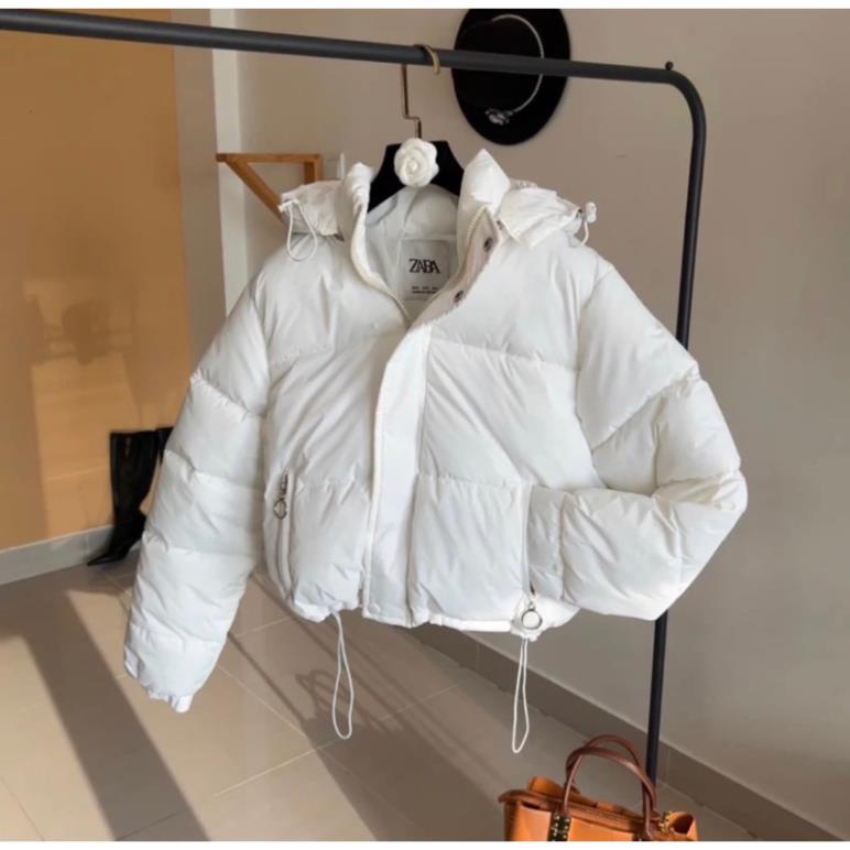 Áo khoác phao nữ có mũ mũ tháo rời phong cách trẻ trung cao cấp