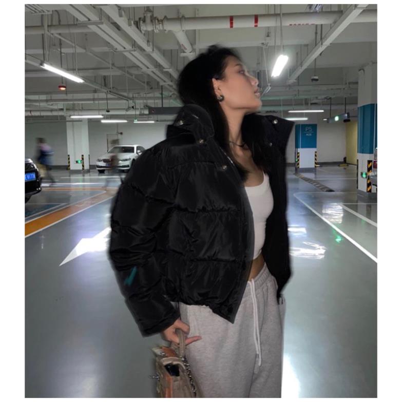 Áo phao Nhung Lì Mũ Rời dáng ngắn, áo chất đẹp 3 lớp sang chảnh