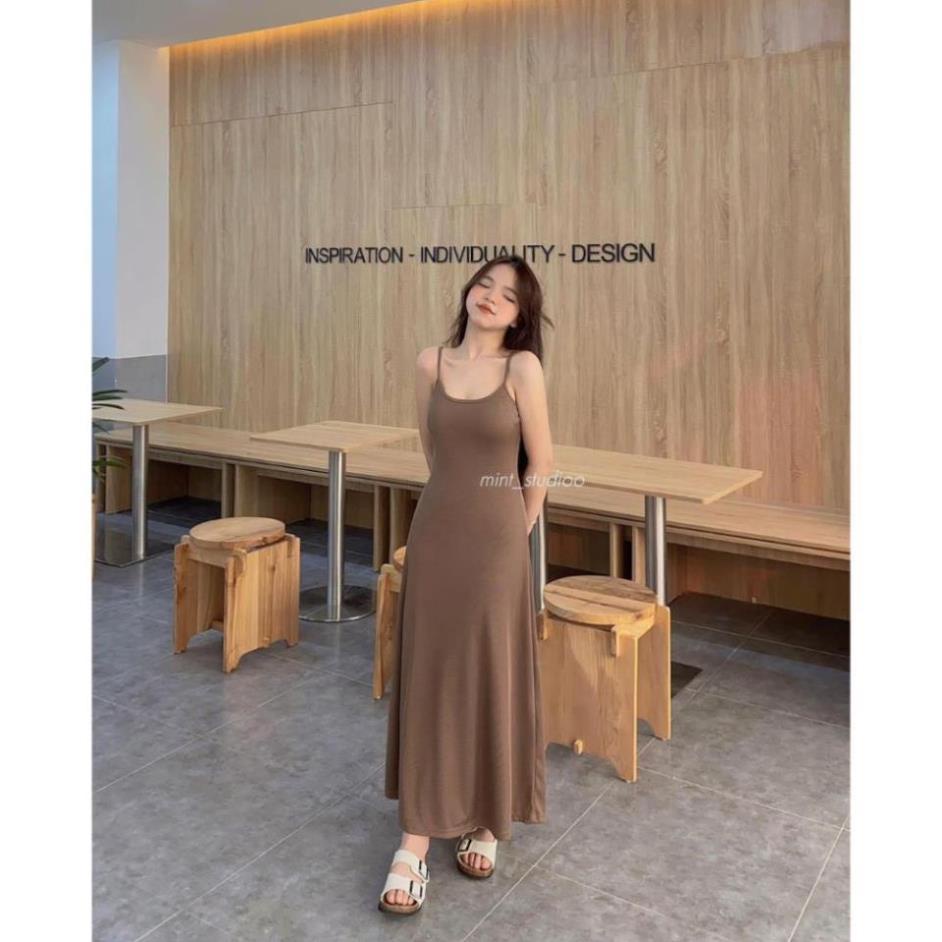 Váy đầm maxi 2 dây thun xoè co dãn tôn dáng sexy phong cách trẻ trung cá tính VAY5