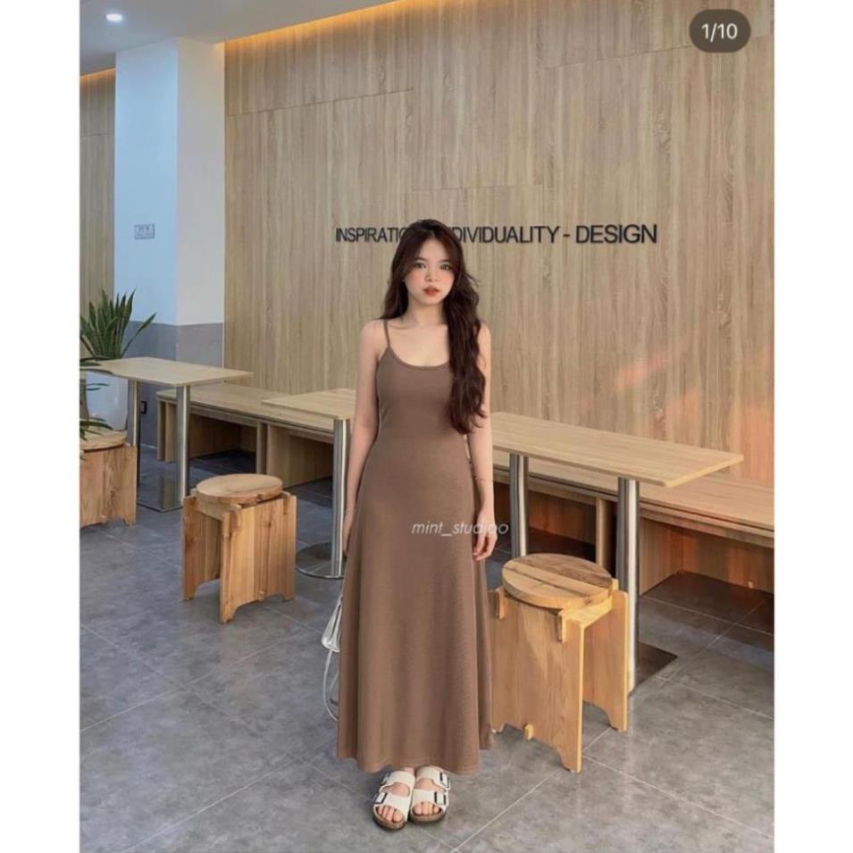 Váy đầm maxi 2 dây thun xoè co dãn tôn dáng sexy phong cách trẻ trung cá tính VAY5