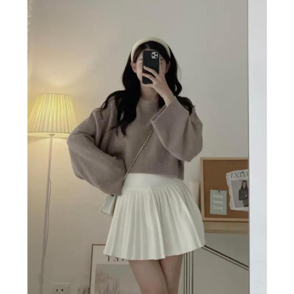 Áo len croptop trơn dài tay AO27