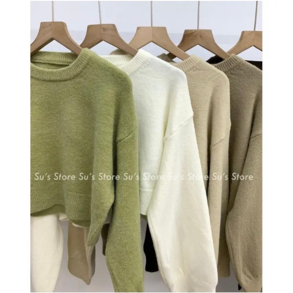 Áo len croptop trơn dài tay AO27