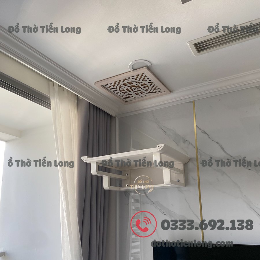 Bàn Thờ Treo Combo 3 Món Màu Sữa - Đồ Thờ Tiến Long