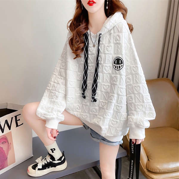 Áo hoodie zip áo hoodie dày Áo hoodie liền mũ dáng người nhỏ, áo khoác dạ dáng suông mùa xuân sớm phong cách Hàn Quốc mùa thu cho nữ, áo khoác dạ dáng mỏng