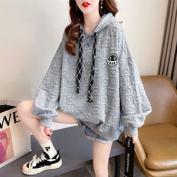 Áo hoodie zip áo hoodie dày Áo hoodie liền mũ dáng người nhỏ, áo khoác dạ dáng suông mùa xuân sớm phong cách Hàn Quốc mùa thu cho nữ, áo khoác dạ dáng mỏng