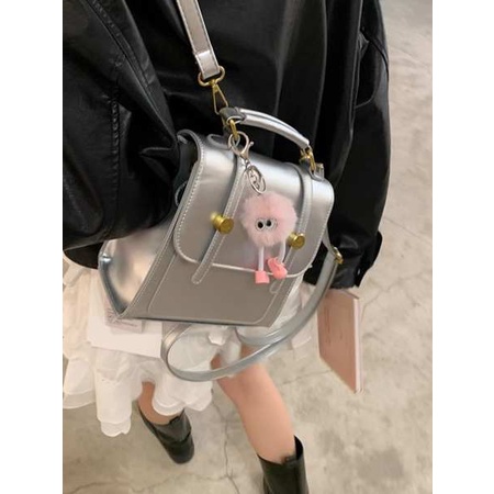 Balo đi học balo da nữ Balo nữ mùa hè 2023 thiết kế mẫu mới túi du lịch xách tay một vai màu bạc cho học sinh thích hợp cặp sách