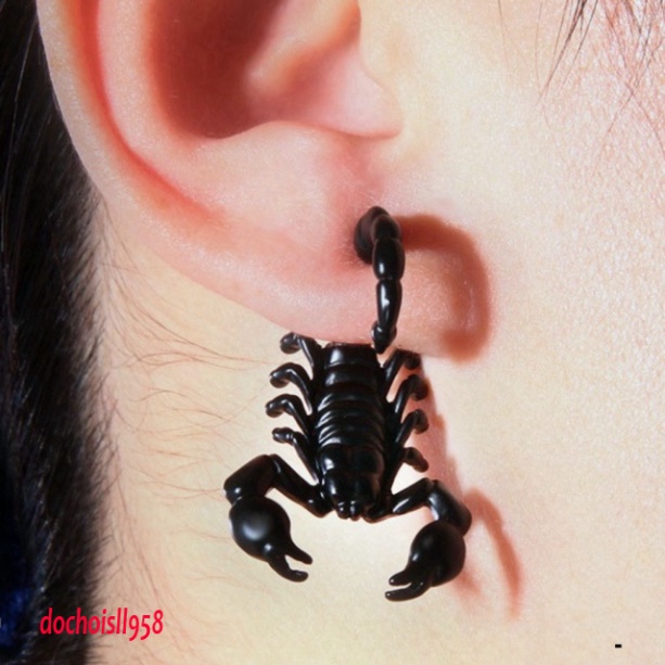 Khuyên Tai Hình Con Bò Cạp Bọ Cạp Đen