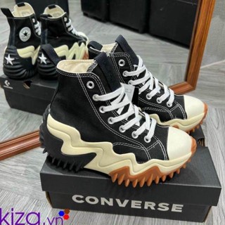 Giày Sneaker _Converse Run Star Motion vải độn đế cao, Giày CV Cổ Cao Đế Tăng Chiều Cao Nam Nữ