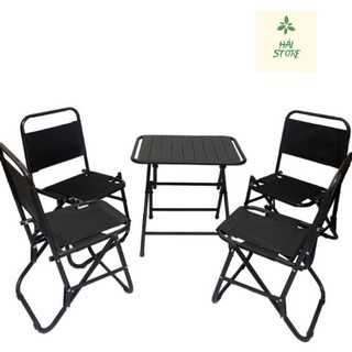 Bộ bàn ghế trà chanh , Bàn ghế vải dù sơn tĩnh điện cho quán Cafe , Du lịch , Dã ngoại , Câu cá