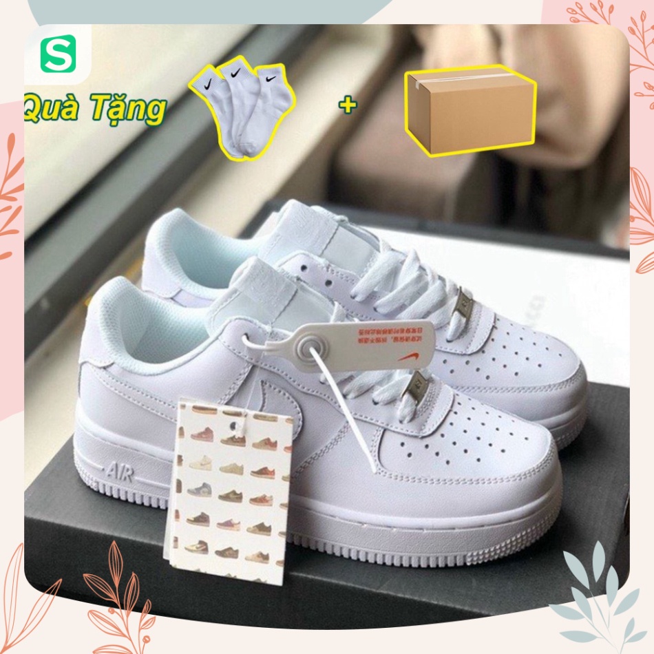 Giày_Nike Air Force 1, Giày AF1 Trắng Nam Nữ Đế Tăng Chiều Cao Full Box Bill - Nem shop