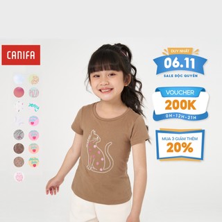 Áo phông bé gái CANIFA form nhỏ chất cotton 1TS22W019