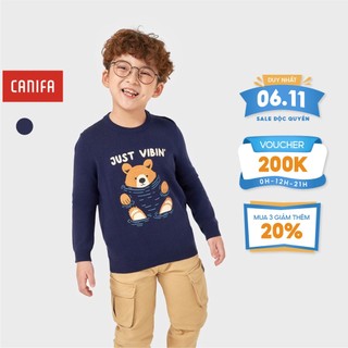 Áo len bé trai CANIFA áo len cổ tròn dài tay ML23 2TE22W007