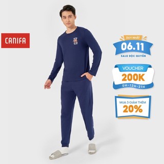 Bộ quần áo nam dài tay CANIFA chất liệu mềm mịn, co giãn, thiết kế trẻ trung, thoải mái 8LS22W001