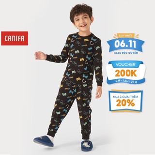 Bộ đồ bé trai CANIFA áo thun dài tay quần dài 2LS22W020