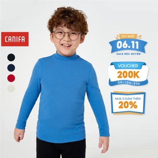 Pack 2 áo body bé trai CANIFA chất liệu cotton mềm mịn, giữ ấm tốt, thiết kế cổ cao, dáng ôm 2IS22W004