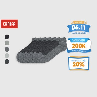 Tất nữ CANIFA dạng vớ cổ ngắn cotton pha mầu trắng xám đen - 6AX22A008