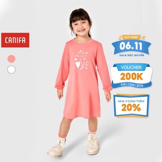 Váy liền bé gái CANIFA chất liệu cotton hình in 1DS22W004