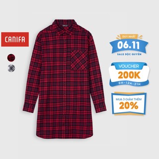 Váy liền nữ CANIFA kẻ caro 100%cotton 6DS21W001