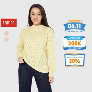 Áo len nữ CANIFA dệt kiểu chất liệu mềm mịn giữ ấm tốt 6TE20W029