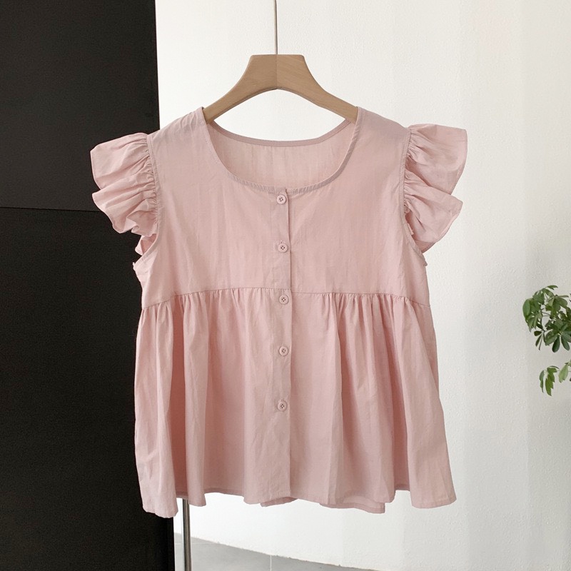 Áo babydoll,áo sơ mi babydoll nữ dáng rộng cánh tiên