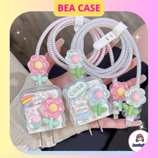 [Hoa Hồng Thỏ Trắng] Bộ phụ kiện bảo vệ củ sạc và cáp sạc cho iphone PD18/20W bằng silicon cao cấp