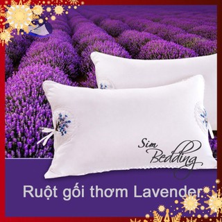 Ruột gối 💎SALE💎 thơm Lavender chất liệu bông tự nhiên cao cấp kháng khuẩn mềm mại kích thước 45x65 cm thêu họa tiết