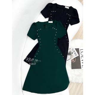 Đầm dự tiệc bigsize Maihouse cổ vuông tay phồng dáng ôm chất lụa phù hợp công sở dạo phố cafe sang chảnh - D2837