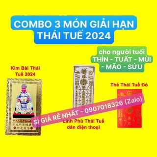 Combo 3 món giải thái tuế 2025: kim bài thái tuế - thẻ bài thái tuế - móc khóa , bộ cúng thái tuế - 2025