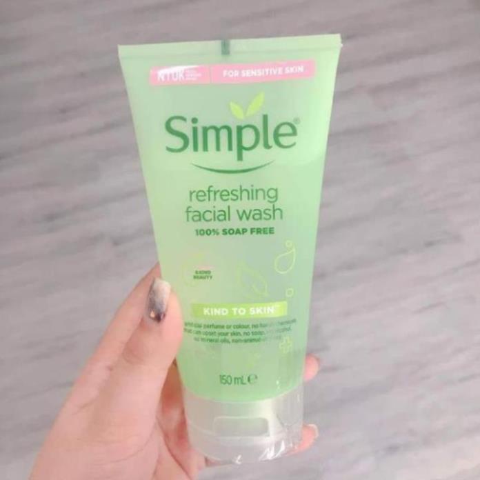 Sữa Rửa Mặt Simple Gel Kind To Skin Refreshing Facial Wash Gel 150ml - MIN SKINCARE