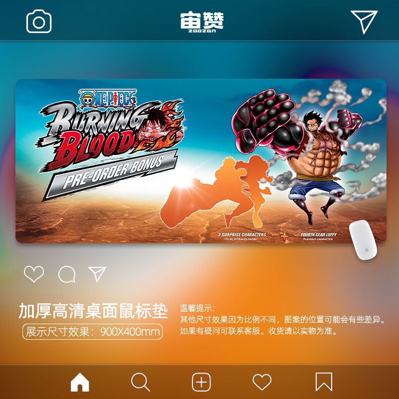 Tấm Lót Chuột Và Bàn Phím Máy Tính Cỡ Lớn Họa Tiết one piece Đơn Giản Dành Cho Văn Phòng